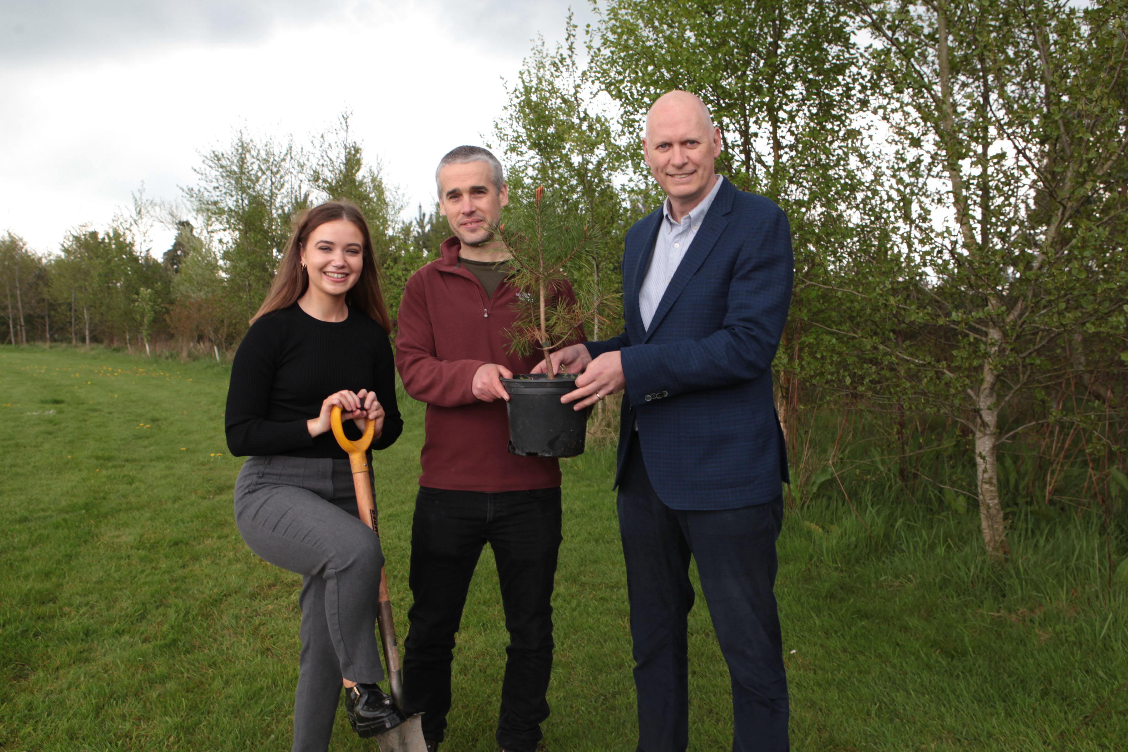 John Rooney, Managing Director, Flogas Ireland with Brian Gaynor, project co-ordinator with Trees on the Land and Caitlin Curley, marketing executive, Flogas Ireland.